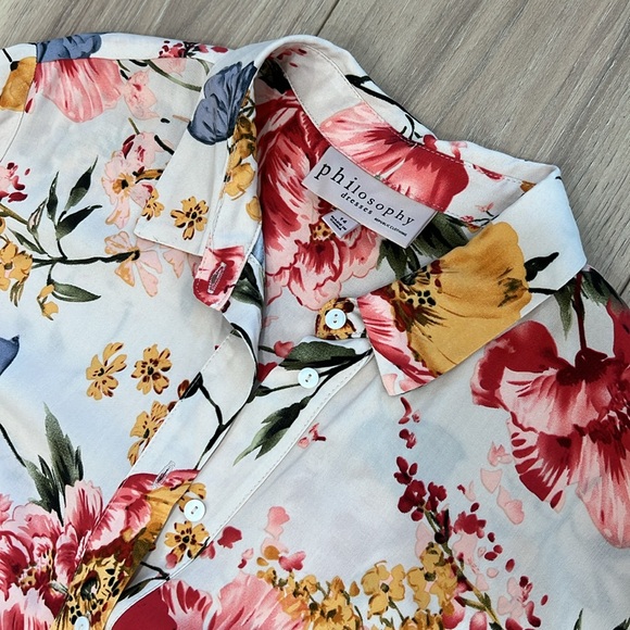 Philosophy Button Down Floral Long Sleeve Dress - Picture 4 of 11